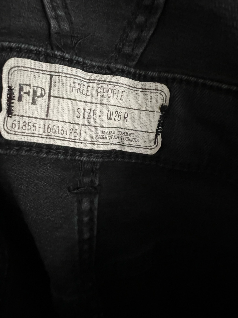 Free People Lexden Skinny Raw Hem Overalls Black Sz 26 - Picture 9 of 9
